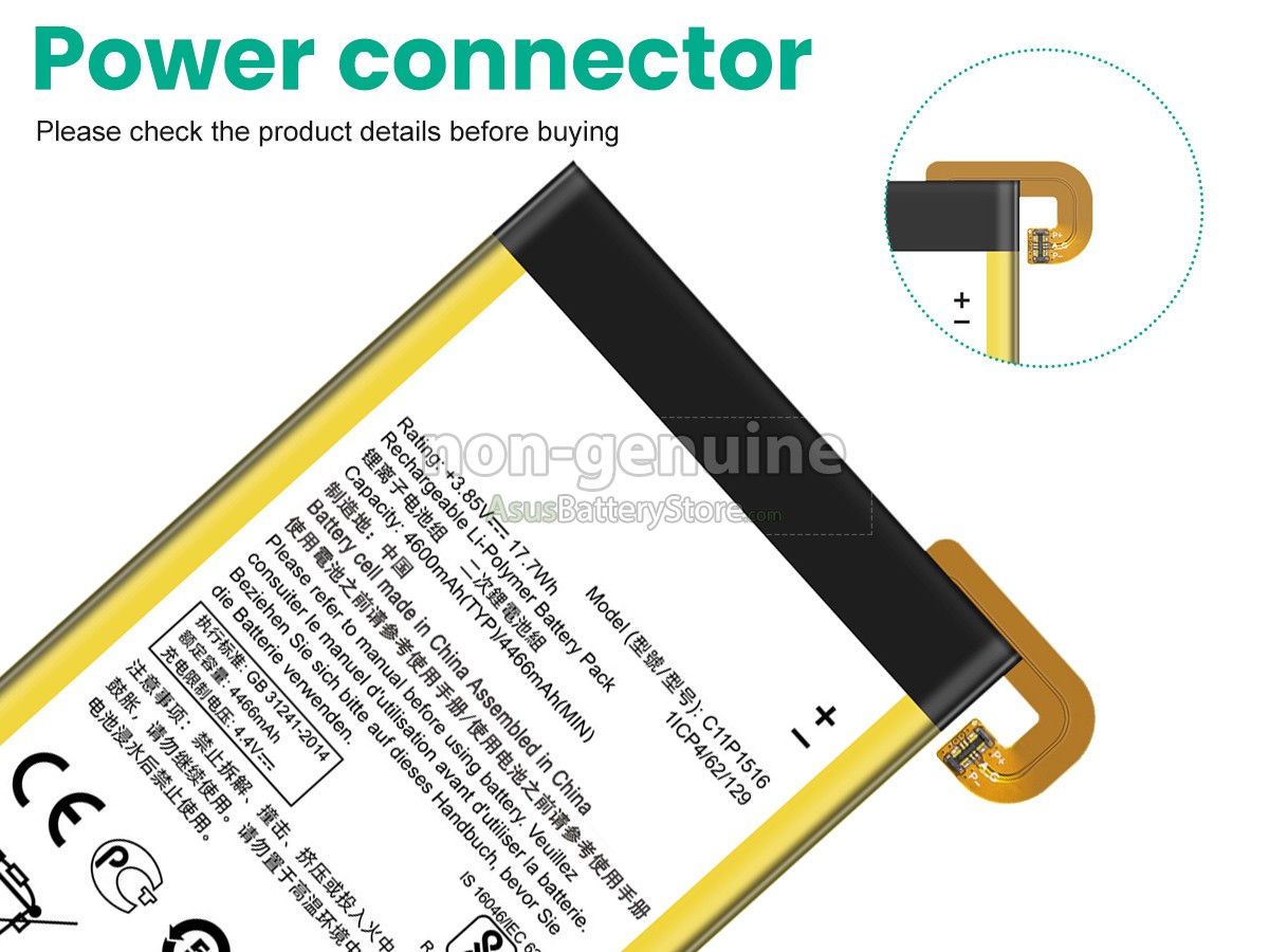 battery for Asus C11P1516