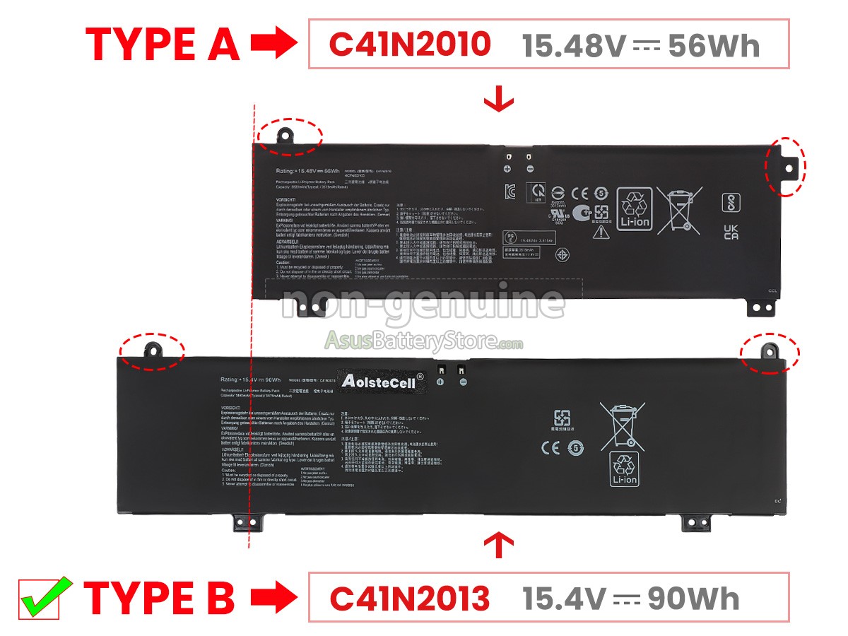 battery for Asus ProART STUDIOBook 16 OLED H5600QM-KV148X